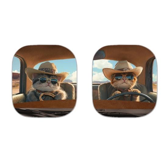 Yousheng 2 шт. Автомобильная солнцезащитная шторка с принтом животных, солнцезащитная шторка на лобовое стекло из алюминиевой фольги высокой плотности, блокирует УФ-лучи, солнцезащитный козырек, всесезонная защита, автомобильное солнце