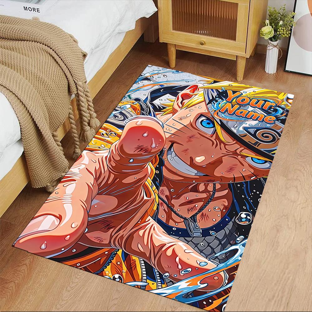 Naruto Character Customized Name Floor Mat Suitable for Balcony Dormitory Decorate room Foyer Antislip Carpet Anime Office Decor