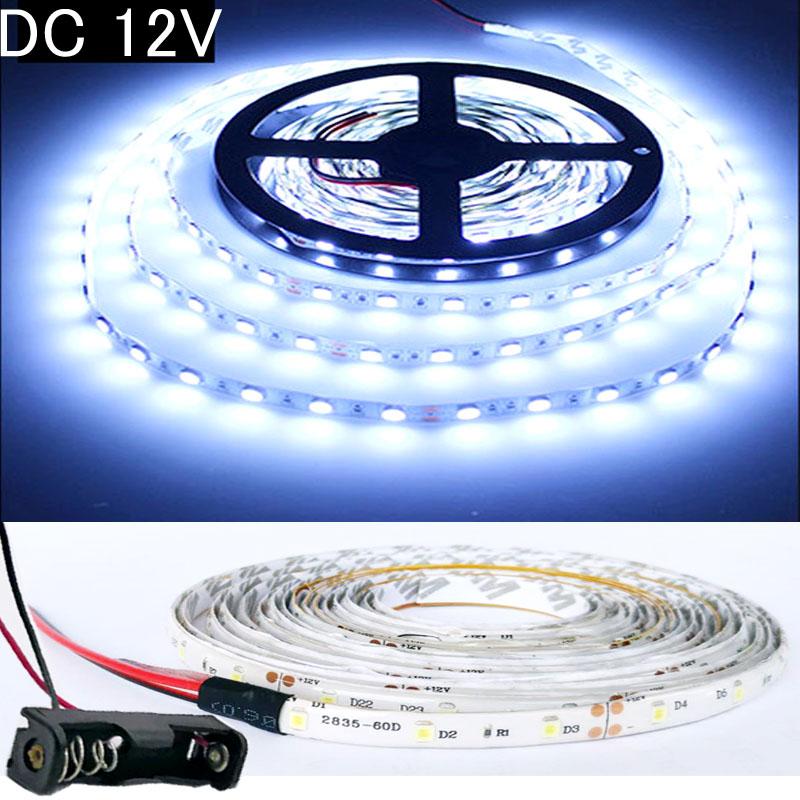 LED Light Strip 12V Battery Box Tape Light Christmas Desk Decor Lamp Tape for TV Background Lighting 5M 4M 3M 2M 1M 0.5M