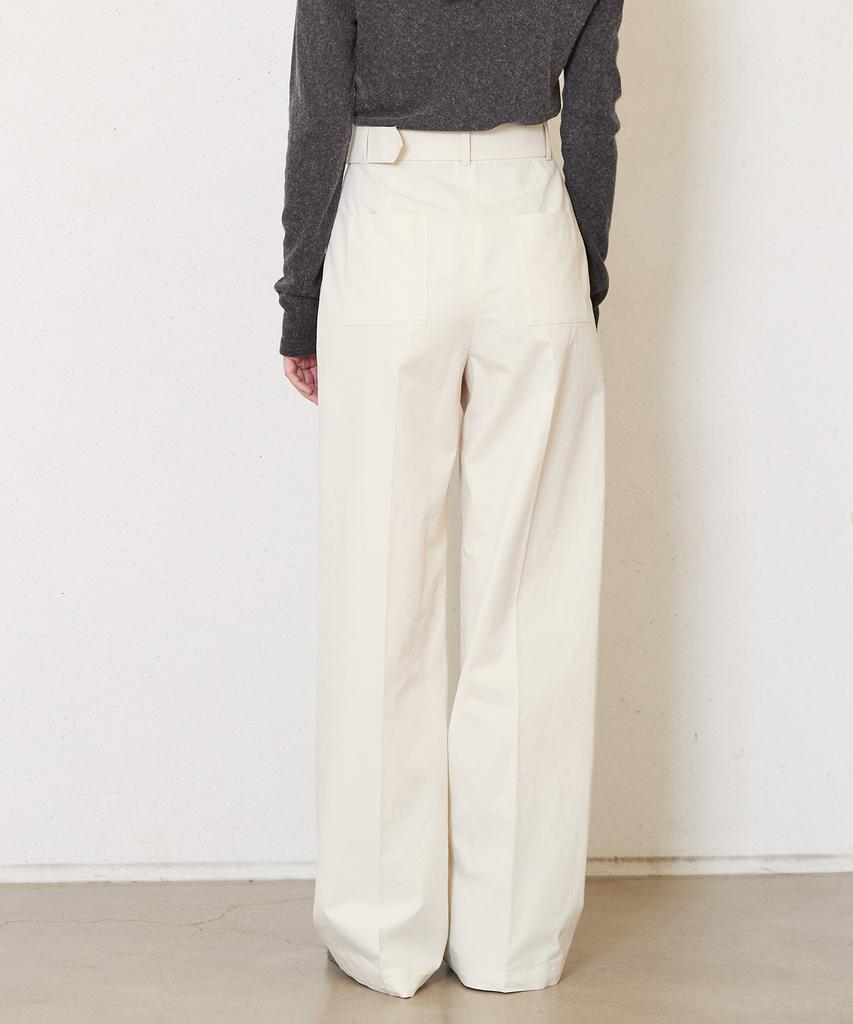 JUN BY JUN K Cotton Belted Pants_Ivory