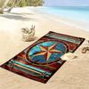 Western Texas Star Print Beach Towel, Large Soft Quick Dry Towel for Beach Camping Swimming