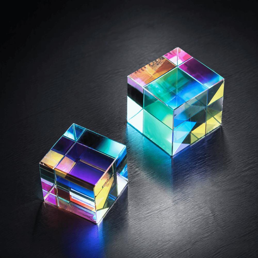 15x15mm Optical Glass Prism Cube Artificial Crystal Color Cube Prism X Cube Prism Home Decor