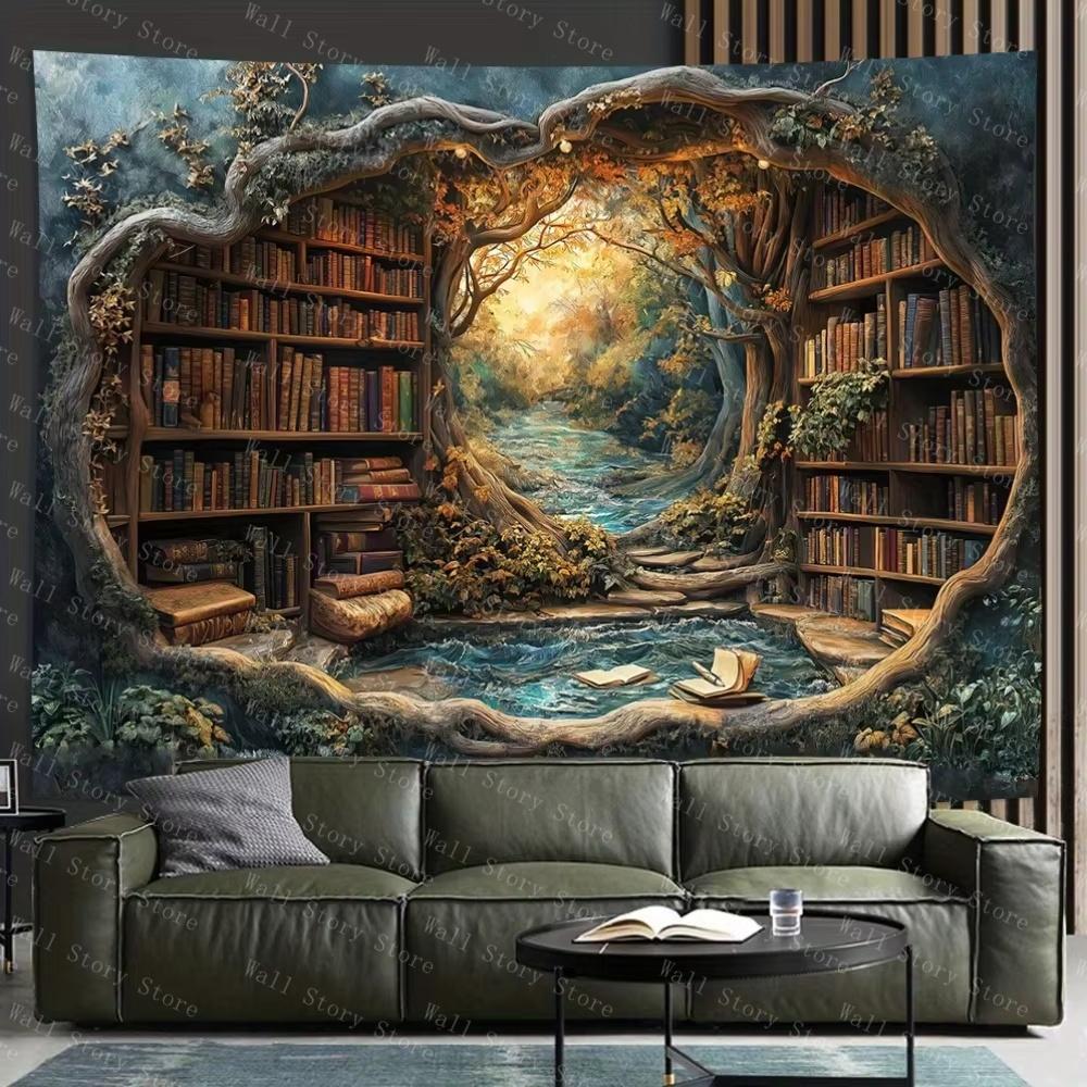 3D Волшебный Лес Настенные ковры-книжные полки Настенное панно - Великолепные настенные ковры-панно для гостиной, офиса и домашнего декора