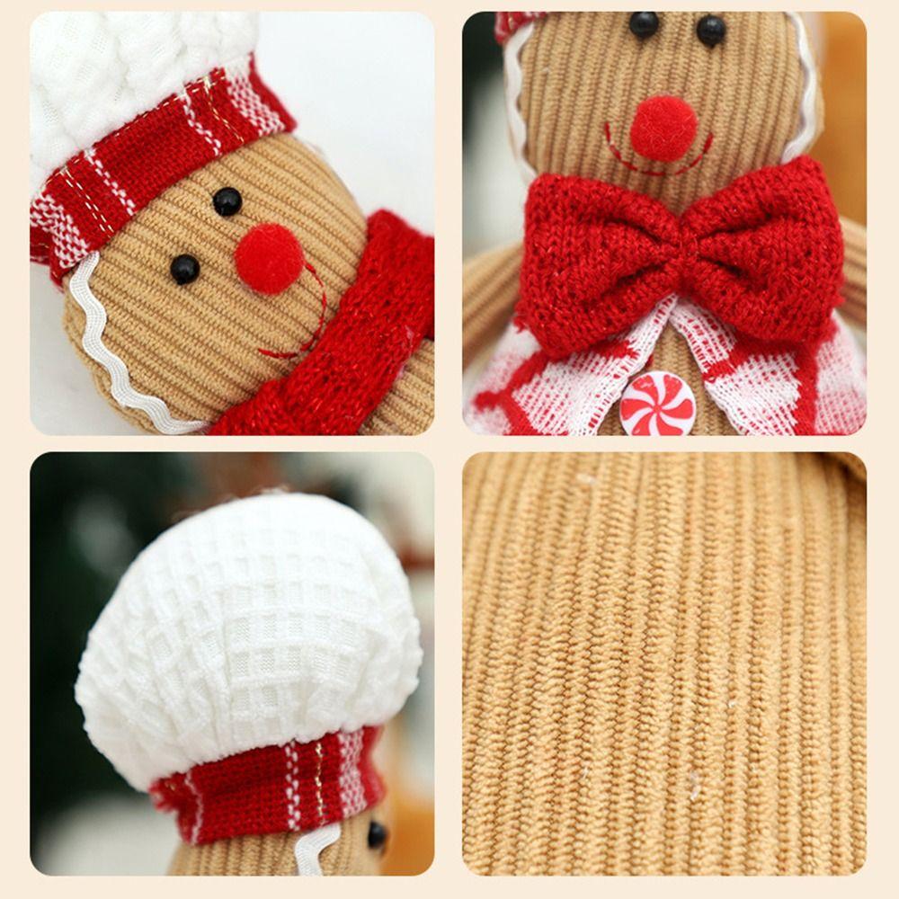 Светящаяся кукла Пряничный человечек Огни Мягкий материал Рождественская фигурка Рождественские украшения Для дома