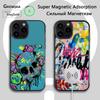 Крутой чехол для телефона с граффити-артом для iPhone 16e, 16, 15, 14, 13, 12, 11, Plus, Pro, Max, Mini, с магнитной беспроводной зарядкой Magsafe