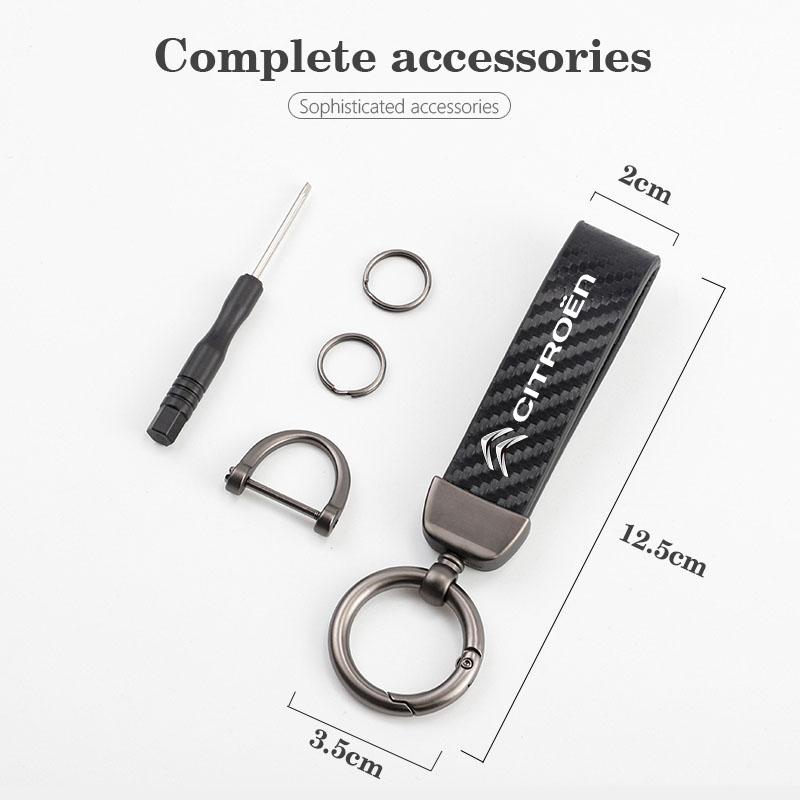 OAUH2 Carbon Fiber Leather Keyrings Car Keychain Accessories For Citroen C1 DS3 C2 C3 Vts C4 Saxo C4L C5 C6 C8 Xsara C3-XR Picasso