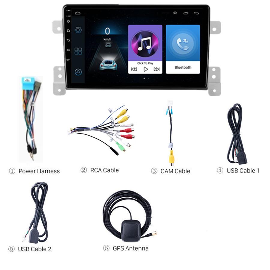 9'' Android 10.1 Стереомагнитола GPS-навигация WiFi для Suzuki Grand Vitara 05-15