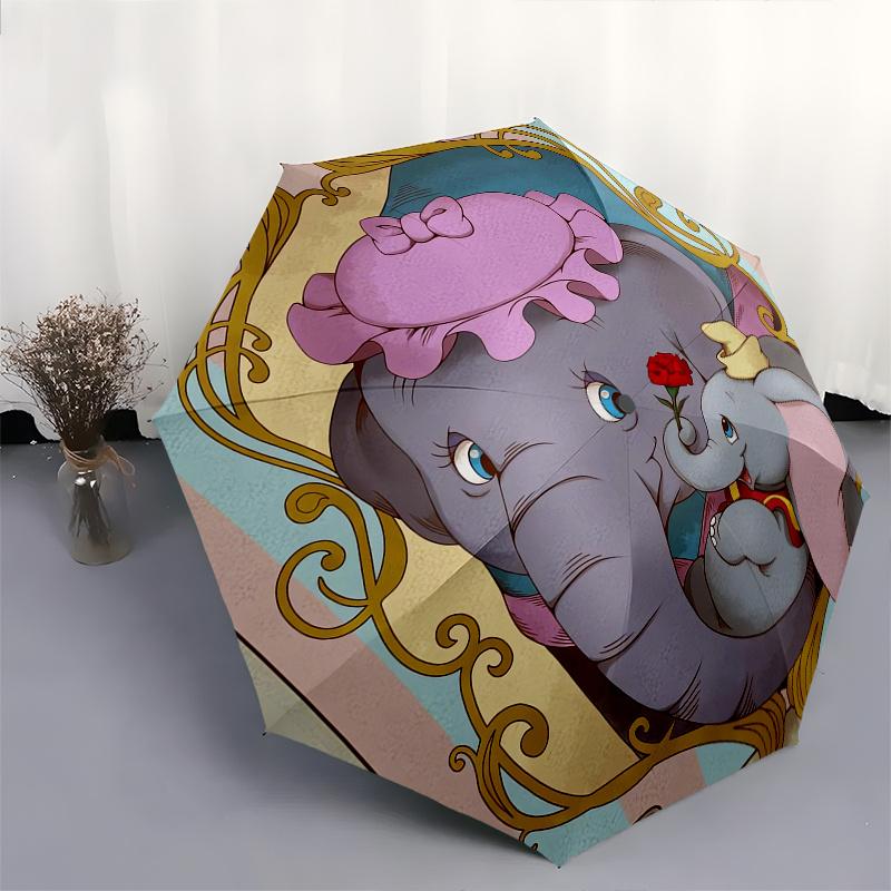 Dumbo, Elephant Automatic Opening and Closing Umbrella, Compact Travel Umbrella, Lightweight and Portable, Suitable for Beach Commuting Busi