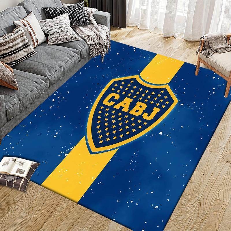 Club Atletico Boca Juniors3 Flannel Pattern Square Carpet,Area Rug,Carpet Rug for Living Room Bedroom Sofa Playroom Decor,Non-slip Floor Mat
