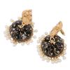 Woman Indian Bell Earrings Dangle Style Gold Plated Artifical Pearl Fashion Earrings Accessory