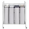 Laundry Sorter Cart 4 Section, Laundry Hamper with Heavy Duty Lockable Wheels and 4 Removable Bags, Rolling Laundry Basket Sorter for Clothes Storage