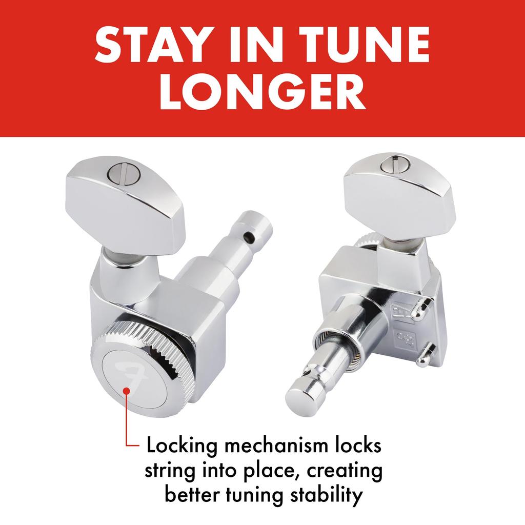 Fender Locking Tuning Machines Stratocaster®/Telecaster® (Polished Chrome) (6)