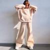 Womens Casual Hooded Long Sleeve Loose Sweatshirt Elastic Waist Pants Set Comfortable Streetwear Outfit