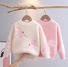 Autumn Winter Children's Sweater Pullover Round Neck Knitwear Mink Down Children's Western Cartoon Long Sleeve Sweaters