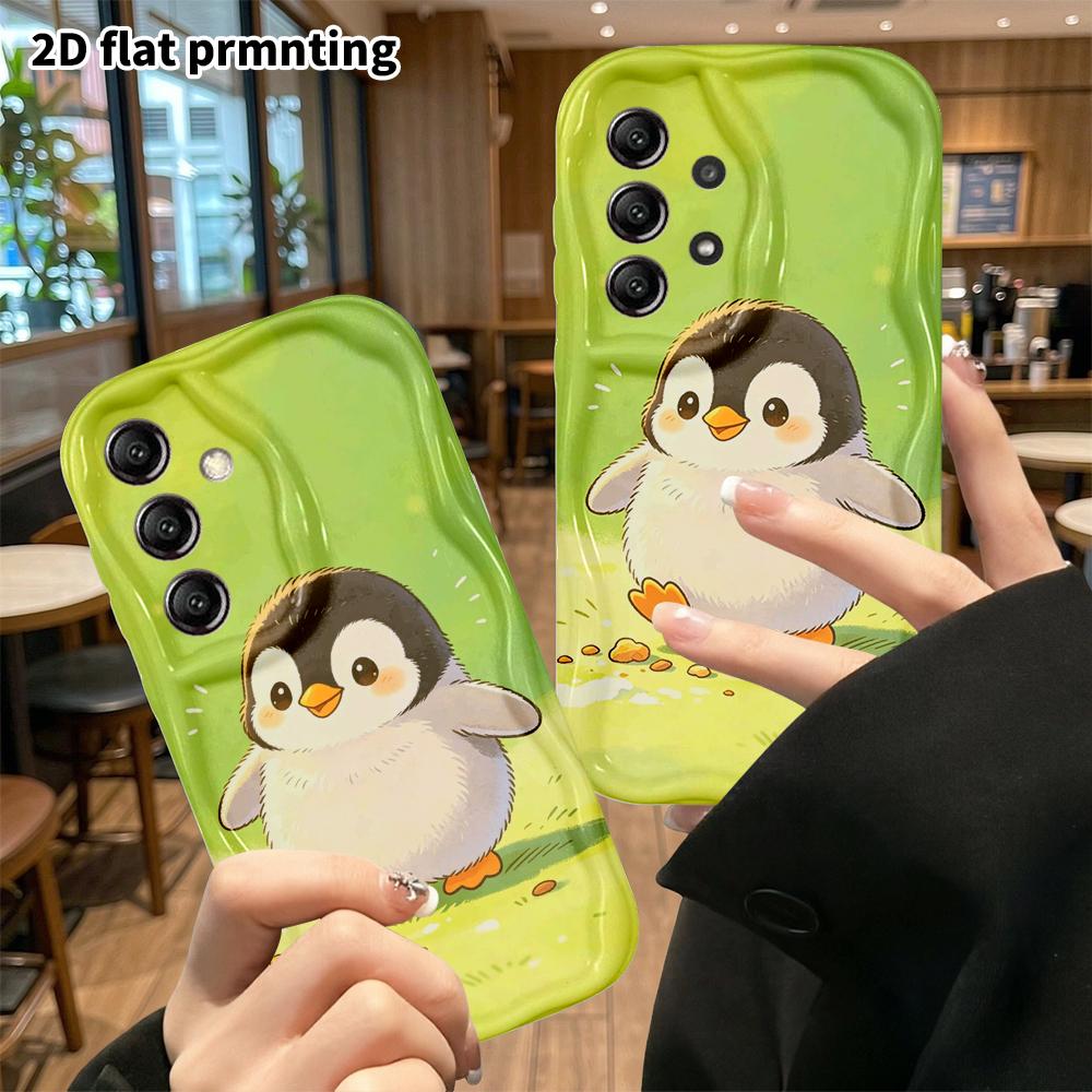 Phone case: 2D flat, suitable for Samsung Galaxy A34 A35 M05 M06 S20 S22 S21 FE Plus 5G protective case, little penguin illustration, perfect Christma