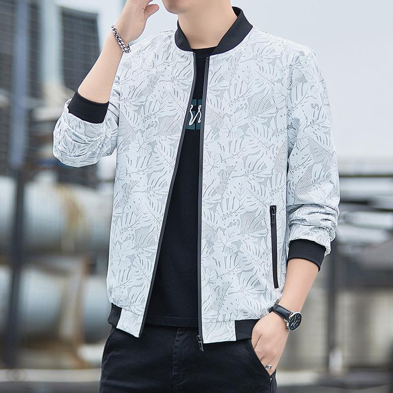Осенняя куртка мужская с воротником-стойкой, повседневная куртка мужская, дышащая, молодежная, облегающая, модная мужская одежда