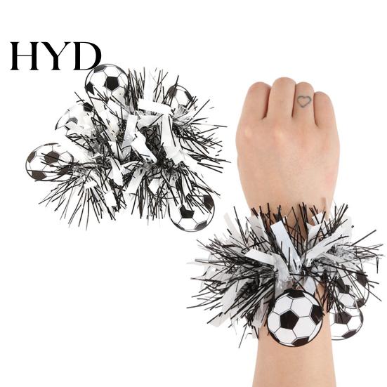 Party Sports Wristband Soccer Theme Wrist Flower Cheerleader Pom Game Performance Dance Ball for Events Day Favors Fan Accessory