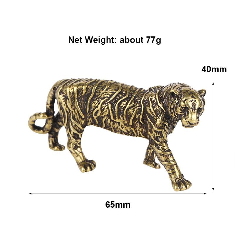 MIT Solid Brass Big Tiger Фигурки Украшения Чистая Медь Животные Тигры Модель Статуэтки Миниатюры Украшения Для Стола Винтажный Домашний Декор