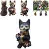 Enchanting Resin Garden Statue Of Cat Eating Dwarf Nordic Hand Painted