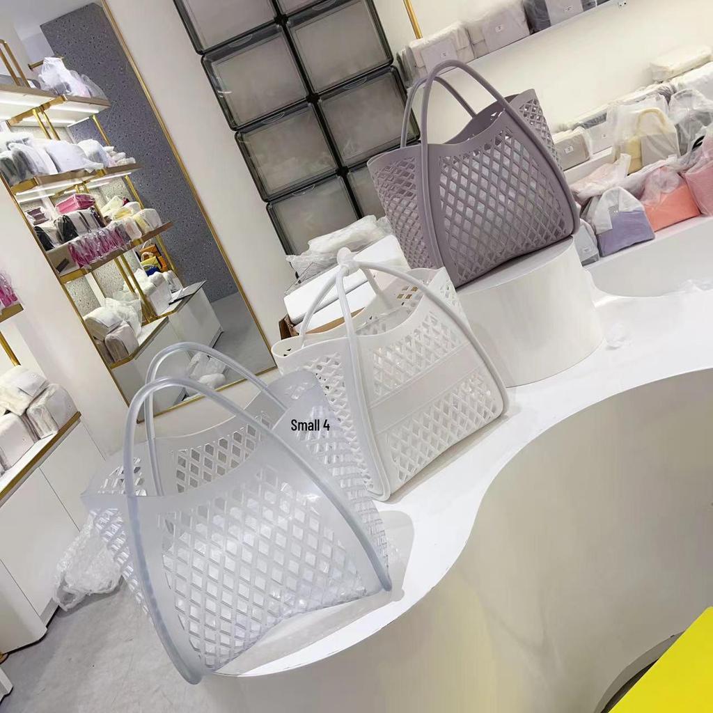 Сумочка из силиконового желе: Полая конструкция, многоцелевое использование: для покупок, пикников, пляжа, ванны и овощей.