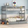 Bunk Bed for Children 90x200cm, Children's Bed Loft Bed with Fall Protection & Drawers, Convertible Single Bed Bed Frame with Ladder & Slatted Frame