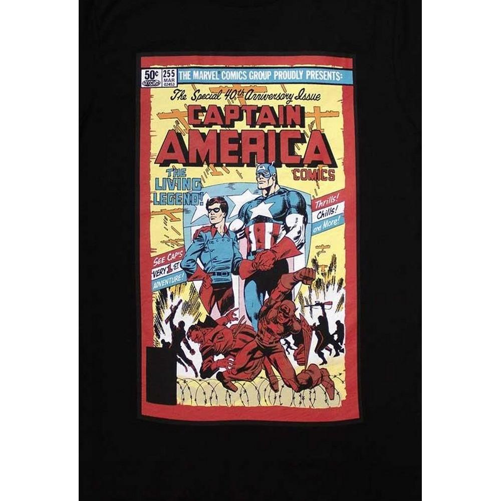Captain America Unisex Adult Living Legend Comic Cover T-Shirt