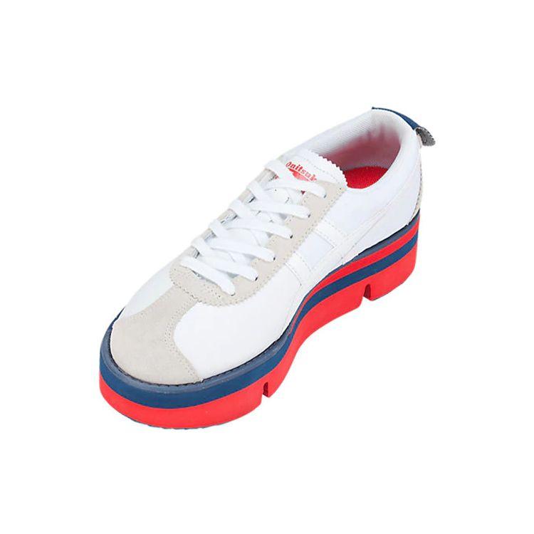 ONITSUKA TIGER Кроссовки Pokkuri PF Красные Белые Женские Низкие Кожаные Ретро Стиль Платформа 1182A127-101