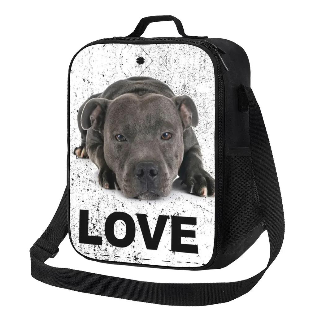 Rainbow Bullies Funny Bull Terrier Insulated Lunch Tote Bag for Dog Resuable Thermal Cooler Food Bento Box Work School Travel
