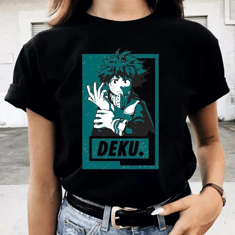 Одежда в стиле аниме Футболка Shoto Todorok Deku Harajuku Футболка My Hero Academia Футболка Boku No Hero Academia Футболка Бакугоу Футболка унисекс