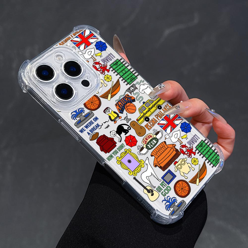 Hot TV Show Friends Phone Case for iPhone 17 Air 16 15 14 Plus 13 12 11 Pro Max X Xs XR 8 e Soft Shockproof Thin Clear Cover