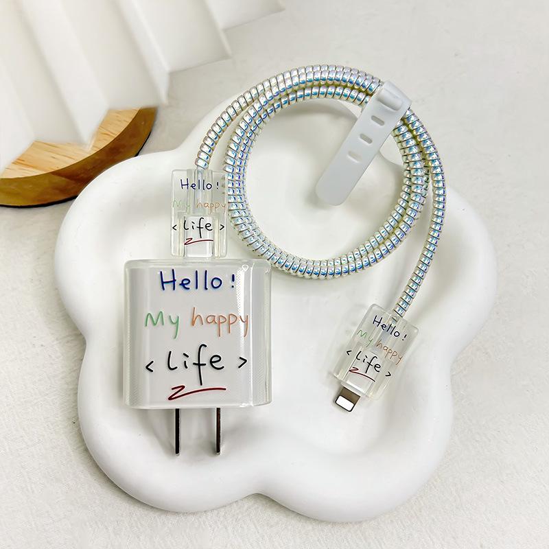 Прозрачный защитный чехол для зарядных устройств Apple 20 Вт/18 Вт и 15-дюймового кабеля передачи данных