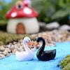 2Pcs Mini Lifelike Swan Simulation Model for DIY Miniature Landscape Garden