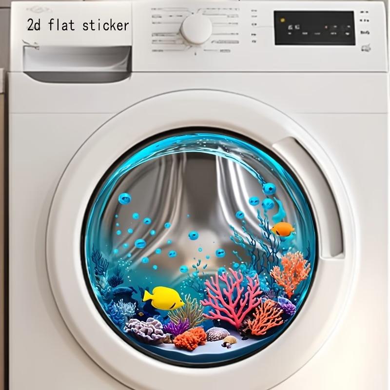 Creative Decorative Wall Sticker Removable No Damage Unique Pattern for Balcony Washing Machine Porch Home Decor