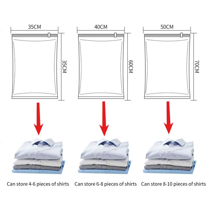 Roll Up Vacuum Storage Bags Portable Hand Press Compression Bags for Travel & Business Trip Space Saver Clothes Organizer for Luggage No Pump Needed