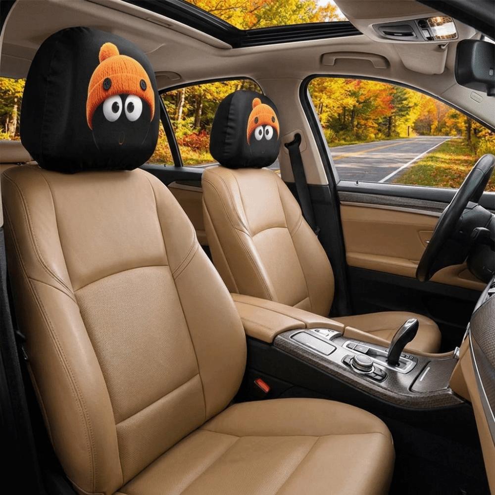 2PCS Cartoon Headrest Protector Elastic Car Pillow Protector Auto Interior Decoration Cover SUV