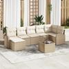 8-piece Garden Sofa Set with Brown Poly Rattan Cushions, 2-seater Garden Sofa with Storage 3354810