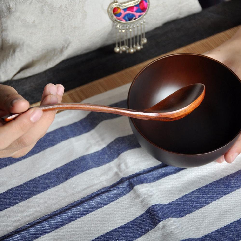 Teaspoon Wooden Kids Rice Dinner Cooking Dessert Soup Spoon Tableware Wooden Spoon Kitchen Gadgets