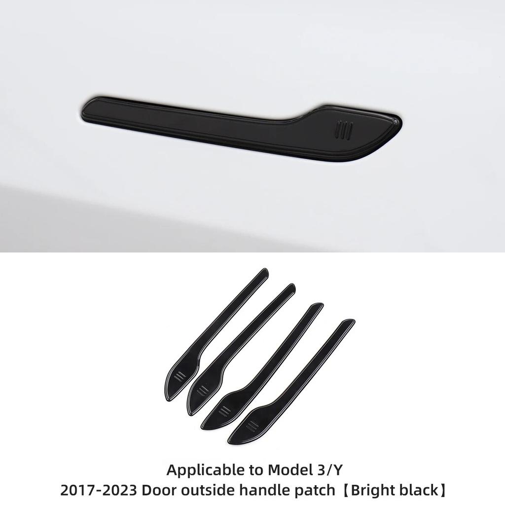 LUCKEASY для Tesla Model 3 YS 2016-2023, автомобильные аксессуары, нашивка на дверную ручку, ABS, декоративные наклейки на дверную ручку