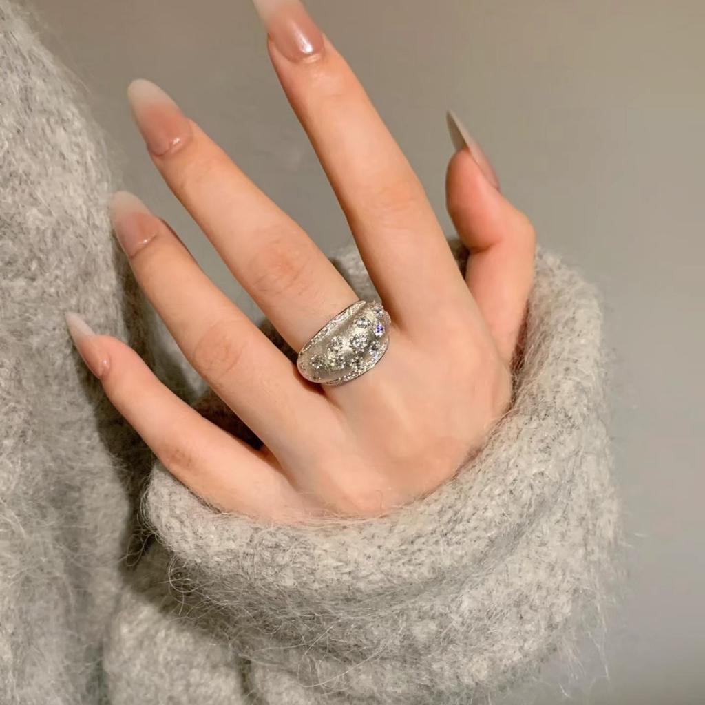 Блестящие ретро инкрустированные бриллиантами кольца со звездным небом для женщин в придворном стиле изысканное обручальное кольцо ювелирное украшение подарок