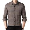 Brushed 100% Cotton Men Plaid Shirts Long Sleeve Classic Turn Down Collar Male Casual Clothing with Pocket Winter Spring