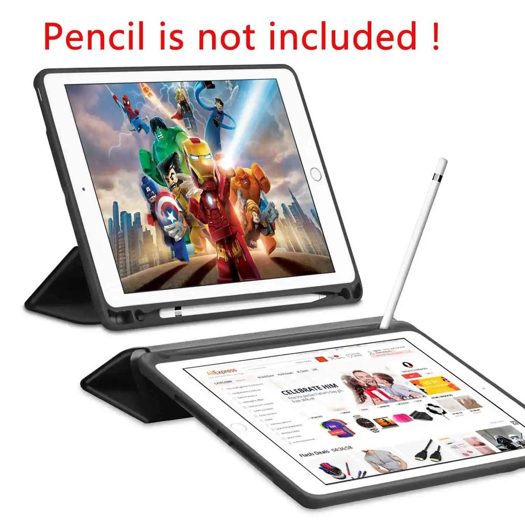 Case For iPad Pro 12.9 with Pencil Holder 2017 2015 Premium PU Leather TPU Soft Cover for iPad Pro 12.9 2020 Case+film