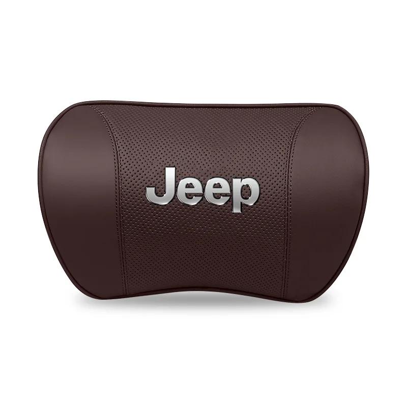 Для автомобиля Jeep Кожаный Подголовник Сиденья Поясничная Поддержка Подушка на Талию Для Jeep Grand Cherokee Wrangler JK Gladiator Compass Rene