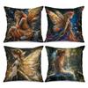 Home Decor Enchanted Fairy-Printed Throw Pillow Covers Pattern Cushion Cover Suitable For Sofa Bedroom Car Pillow Cover