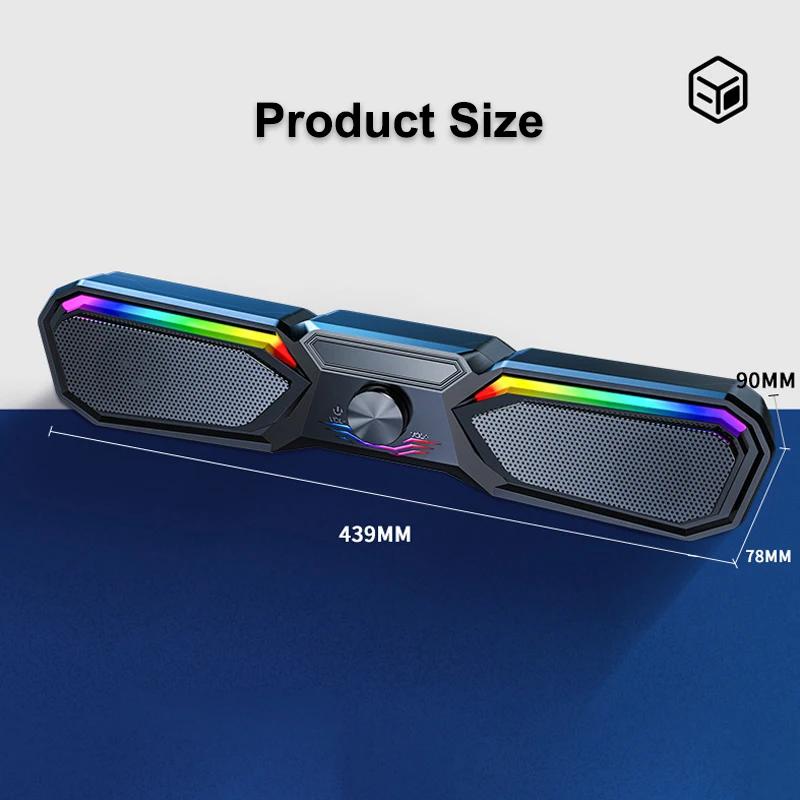 LED Computer Speakers TV Sound Bar Bluetooth Speaker AUX USB Wired and Wireless Home Theater System Sound Bar PC Soundbar RGB