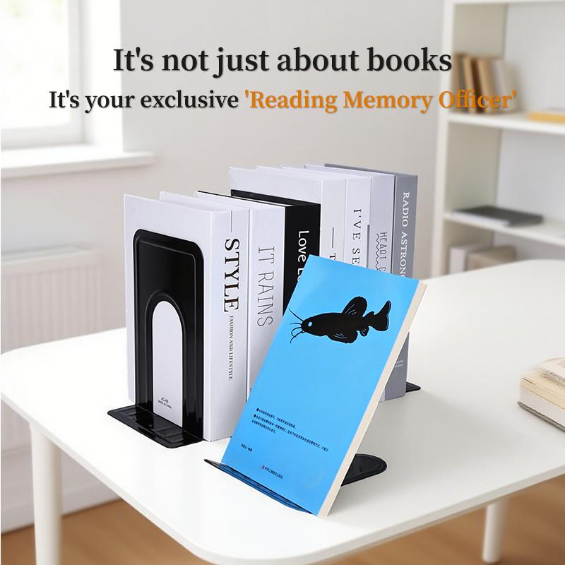Adjustable Portable Metal Book Stand-Heavy Duty Black Book Holder for Office and Home Display