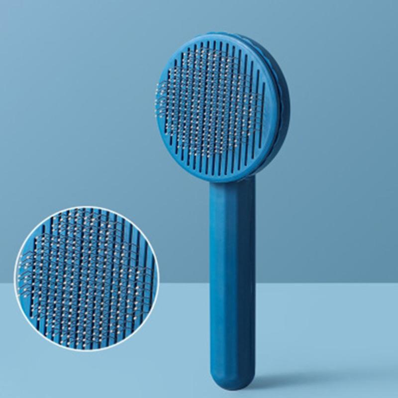 Расческа для удаления волос с домашних животных, самоочищающаяся щетка из нержавеющей стали, инструмент для ухода за домашними животными, аксессуары для кошек с