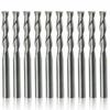 10pcs 1/8 Inch 2-Flutes Flat Nose Spiral Carbide End Mill CNC Router Bits 22mm