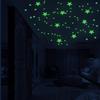 Зеленые звездные светящиеся наклейки для детской спальни, флуоресцентные наклейки для украшения дома, самоклеящиеся наклейки в виде точек