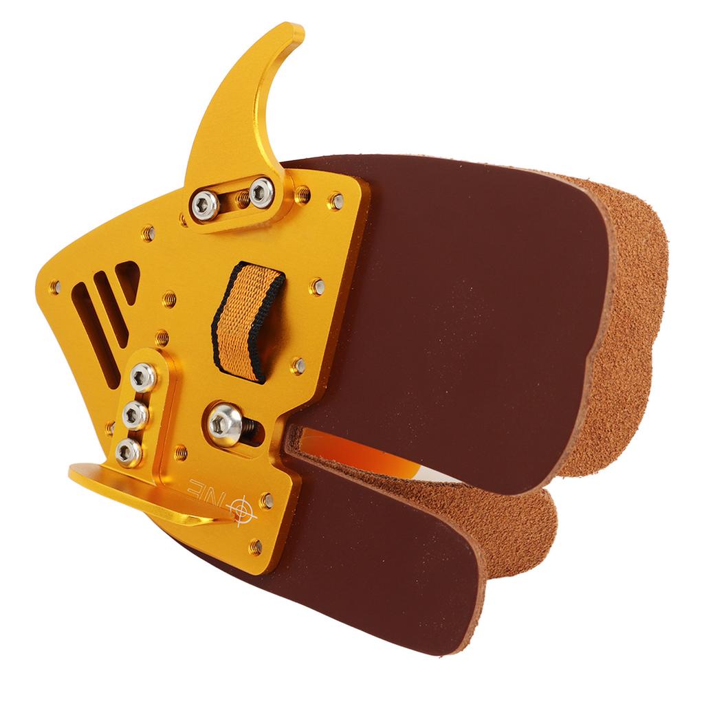 Archery Finger Tab Archery Finger Guard Fingers Protector for Outdoor Shooting Recurve Bow Integrated Design Gold Brown