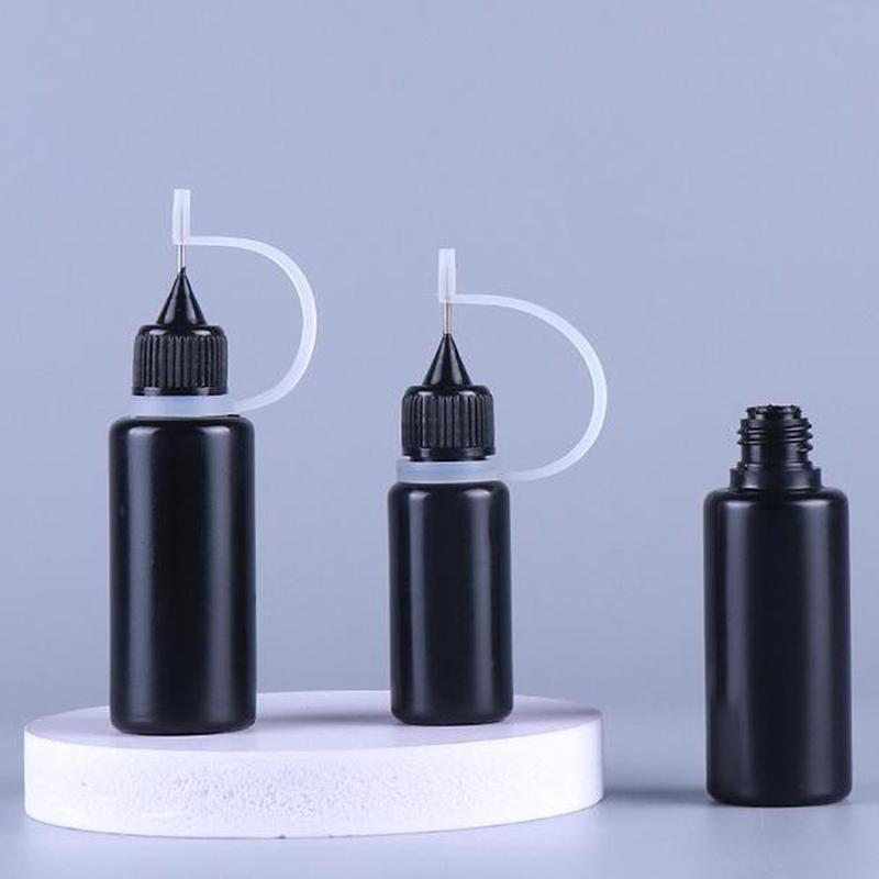 Diy Quilling Tool Empty Needle Tip Glue Bottle With Black Cap Liquid Dropper Containers With Silicone Rings For Crafting